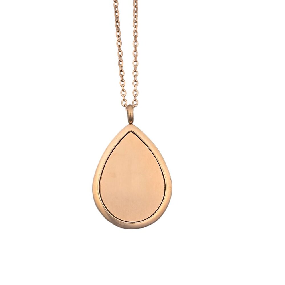 Rose Gold Teardrop Aromatherapy Essential Oil Necklace NEW - Picture 3 of 8
